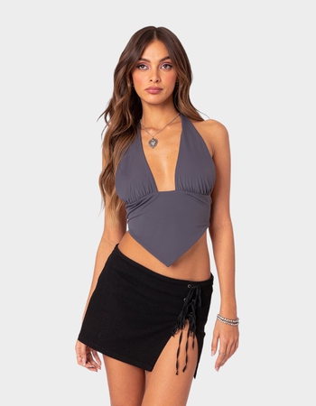 EDIKTED Open Back Triangle Halter Top Primary Image
