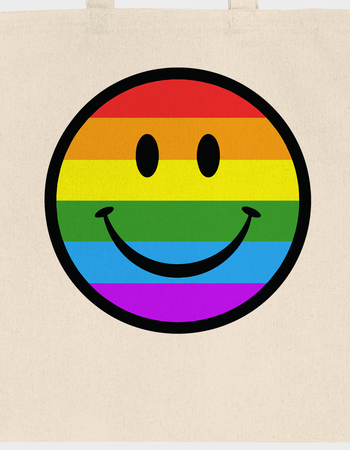 SMILE Rainbow Stripes Tote Bag