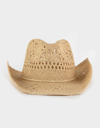 Laser Cut Straw Womens Cowboy Hat