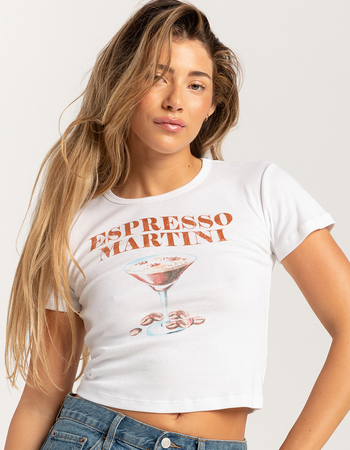 RSQ Womens Espresso Martini Baby Tee