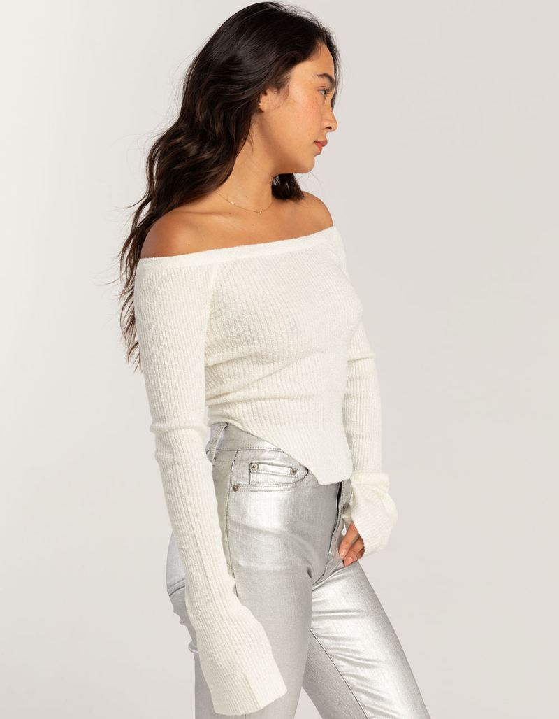 COTTON CANDY LA Off The Shoulder Womens Sweater image number 2