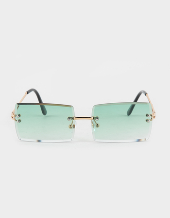 RSQ Rimless Rectangle Sunglasses