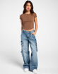 BDG Urban Outfitters Y2K Cyber Womens Denim Cargo Pants image number 1