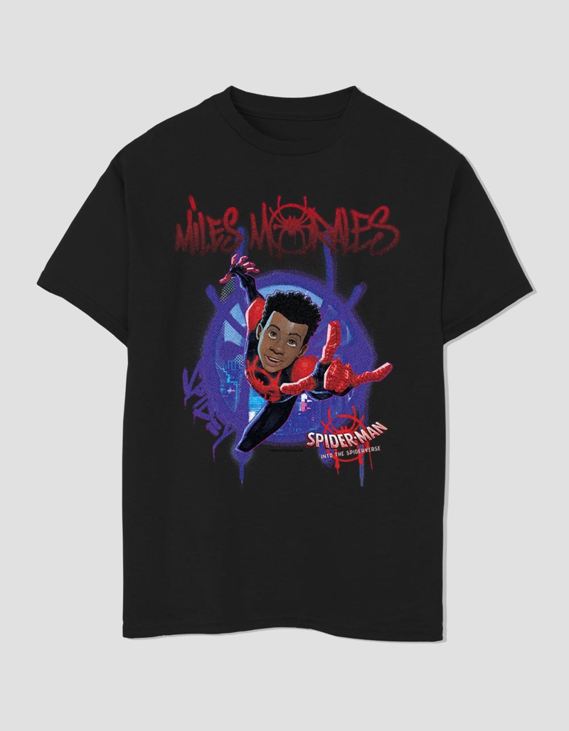 SPIDERMAN Painted Miles Into The Spiderverse Unisex Kids Tee image number 0