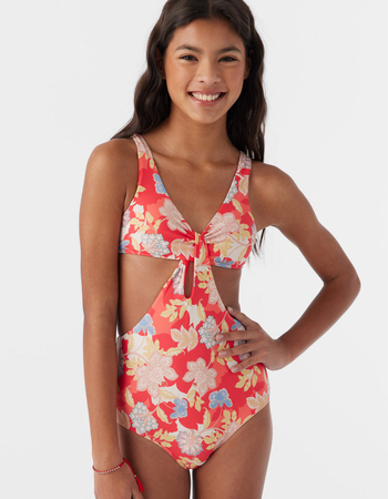 O'NEILL Antalya Floral Girls Twist Front One Piece Swimsuit