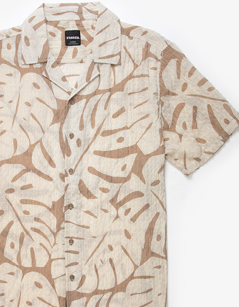 RSQ Mens Texture Leaf Camp Shirt image number 1