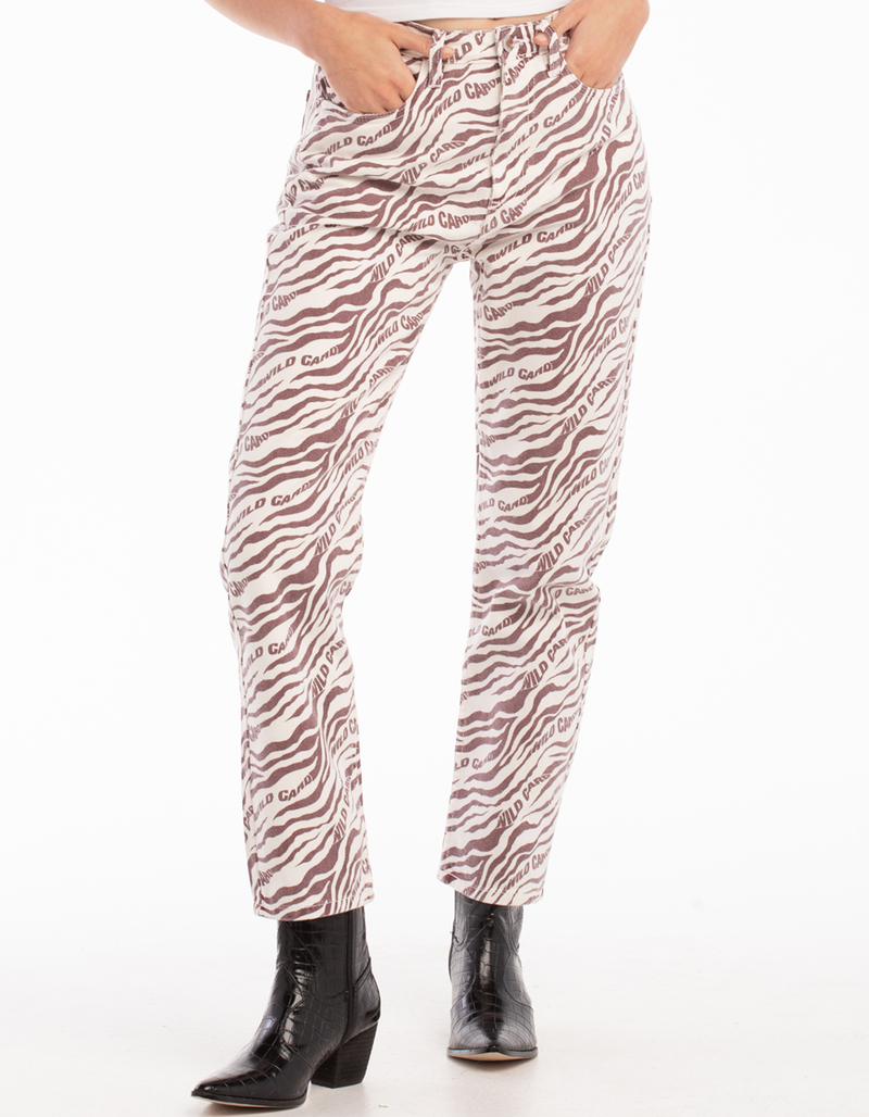 DAISY STREET Womens Zebra Dad Jeans image number 2