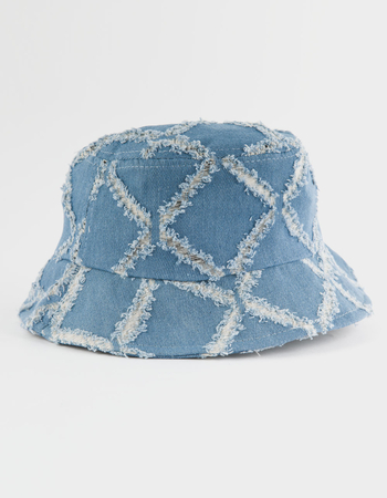 Denim Fringe Womens Bucket Hat