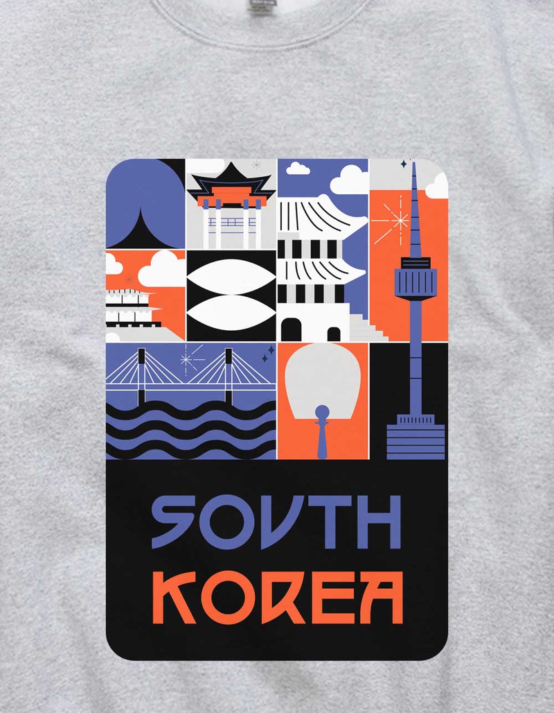 SOUTH KOREA Colorblock Poster Unisex Crewneck Sweatshirt image number 1