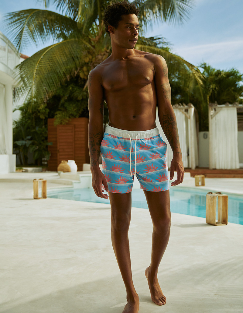 RSQ Mens Sun Stripe 5'' Swim Shorts image number 0