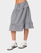 EDIKTED Plaid Tiered Midi Skirt image number 3