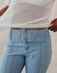 WEST OF MELROSE Low Rise Belted Stripe Womens Flare Pants image number 5