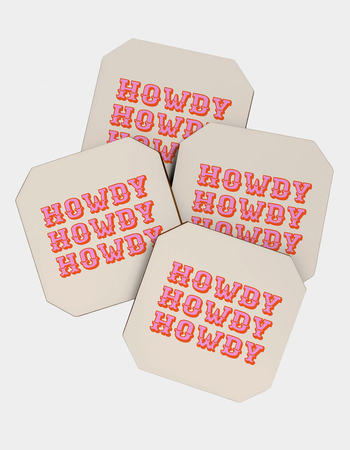 DENY DESIGNS Morgan Elise Sevart Howdy Howdy Coaster Set of 4