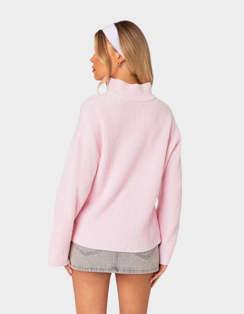 EDIKTED Amour High Neck Oversized Zip Sweater image number 4