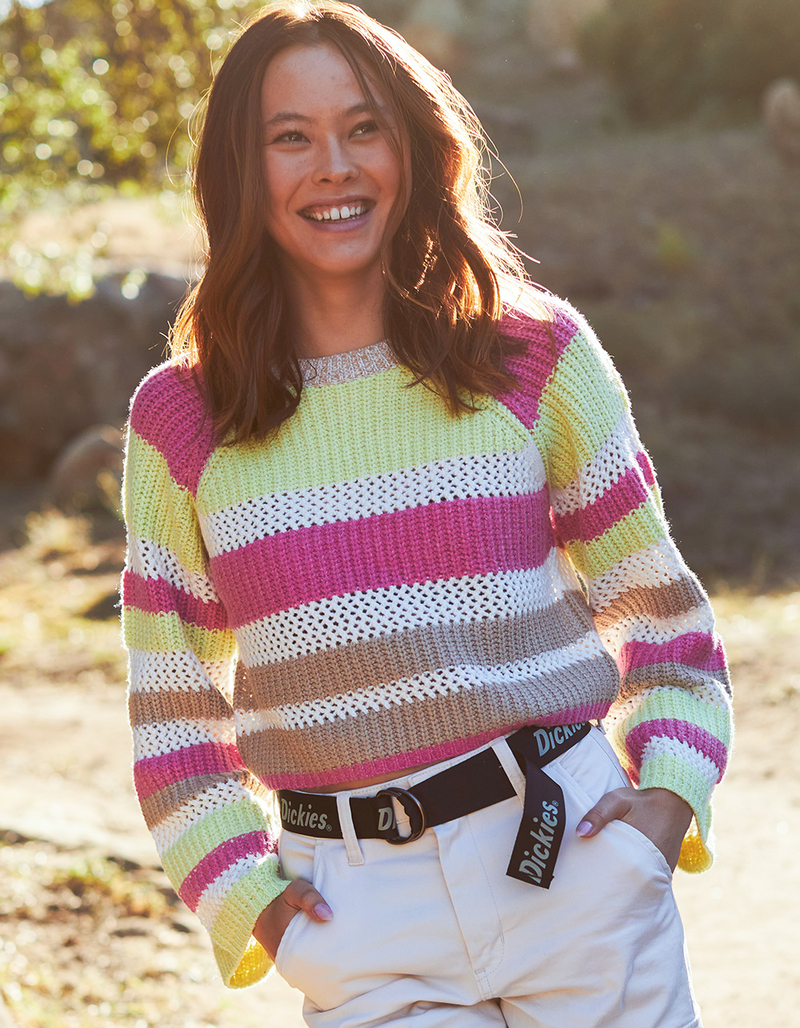 RSQ Womens Mix Stitch Stripe Sweater image number 0