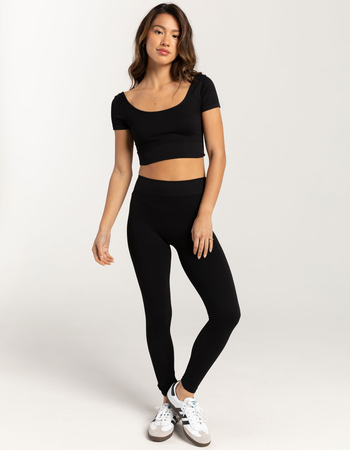 TILLYS Seamless Double Scoop Womens Top Alternative Image