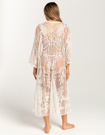 DO EVERYTHING IN LOVE Floral Lace Womens Kimono