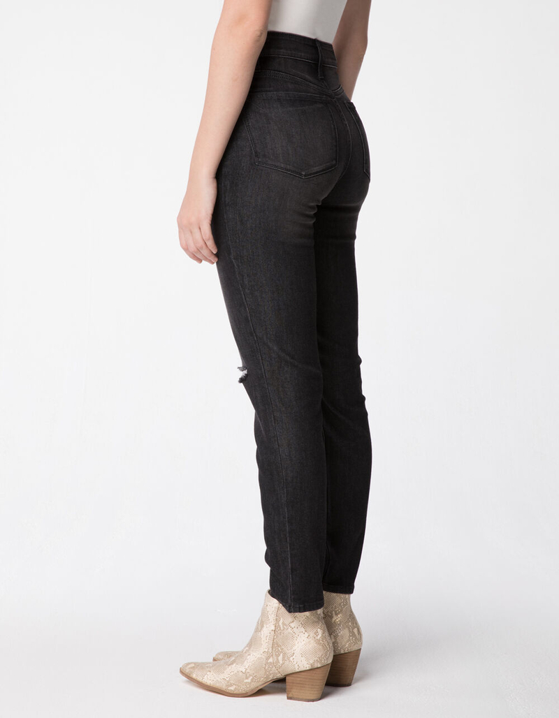 RSQ Vintage Mom Womens Wash Black Ripped Jeans image number 2