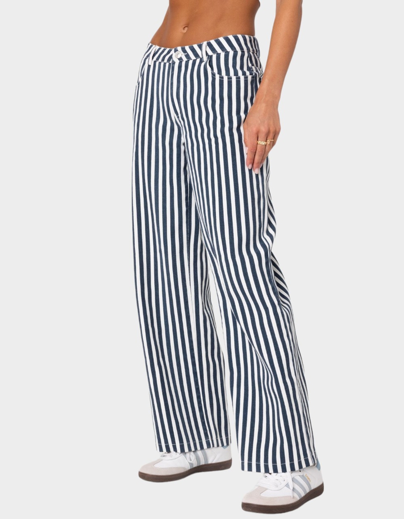 EDIKTED Striped Low Rise Jeans image number 2