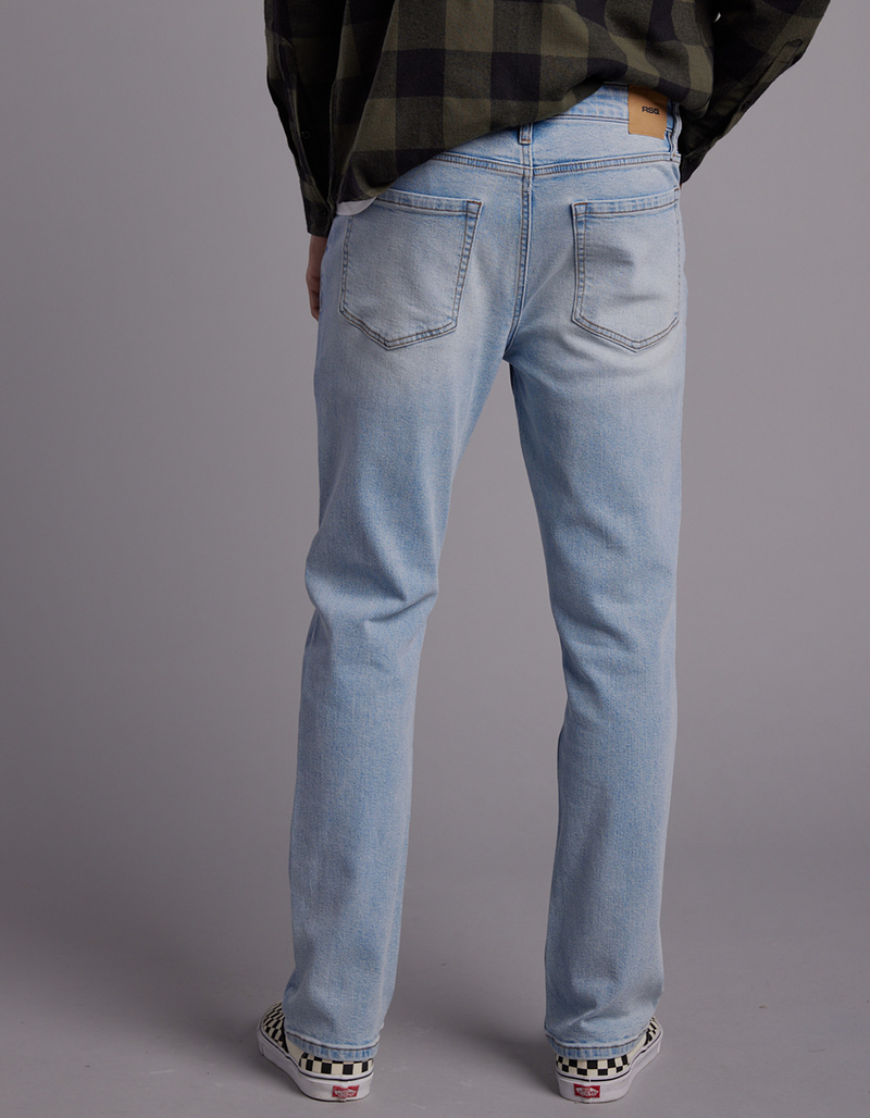 RSQ Mens Slim Straight Light Stone Denim Jeans image number 3