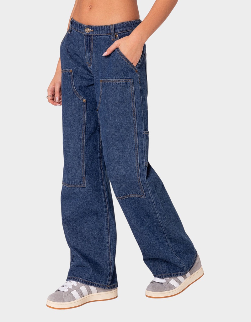 EDIKTED Ayla Low Rise Carpenter Jeans image number 2
