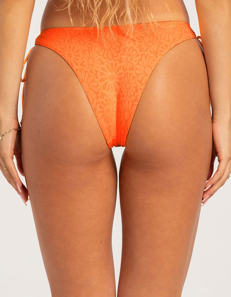 DAMSEL Texture High Leg Tie Side Bikini Bottoms image number 3