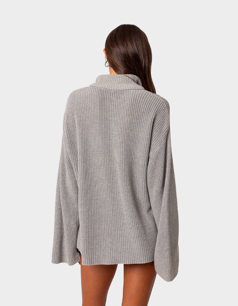 EDIKTED Amour High Neck Oversized Zip Sweater image number 3