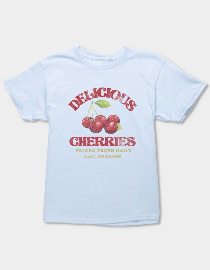 CHERRIES Delicious Bunch Distressed Unisex Kids Tee image number 0