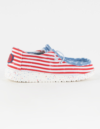 HEY DUDE Wally Youth Patriotic Girls Shoes