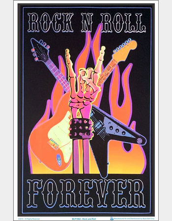 Rock 'n Roll Forever Blacklight Poster