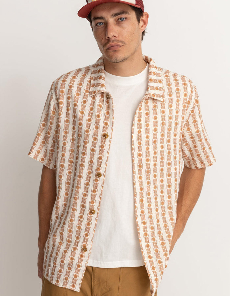 RHYTHM Tile Stripe Mens Button Up Shirt image number 1