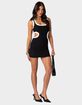 EDIKTED Contrast Cut Out Ribbed Mini Dress image number 1