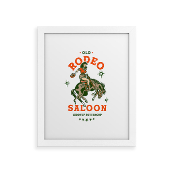 DENY DESIGNS The Whiskey Ginger Old Rodeo Saloon Giddy Up Buttercup 18" x 24" Framed Art Print