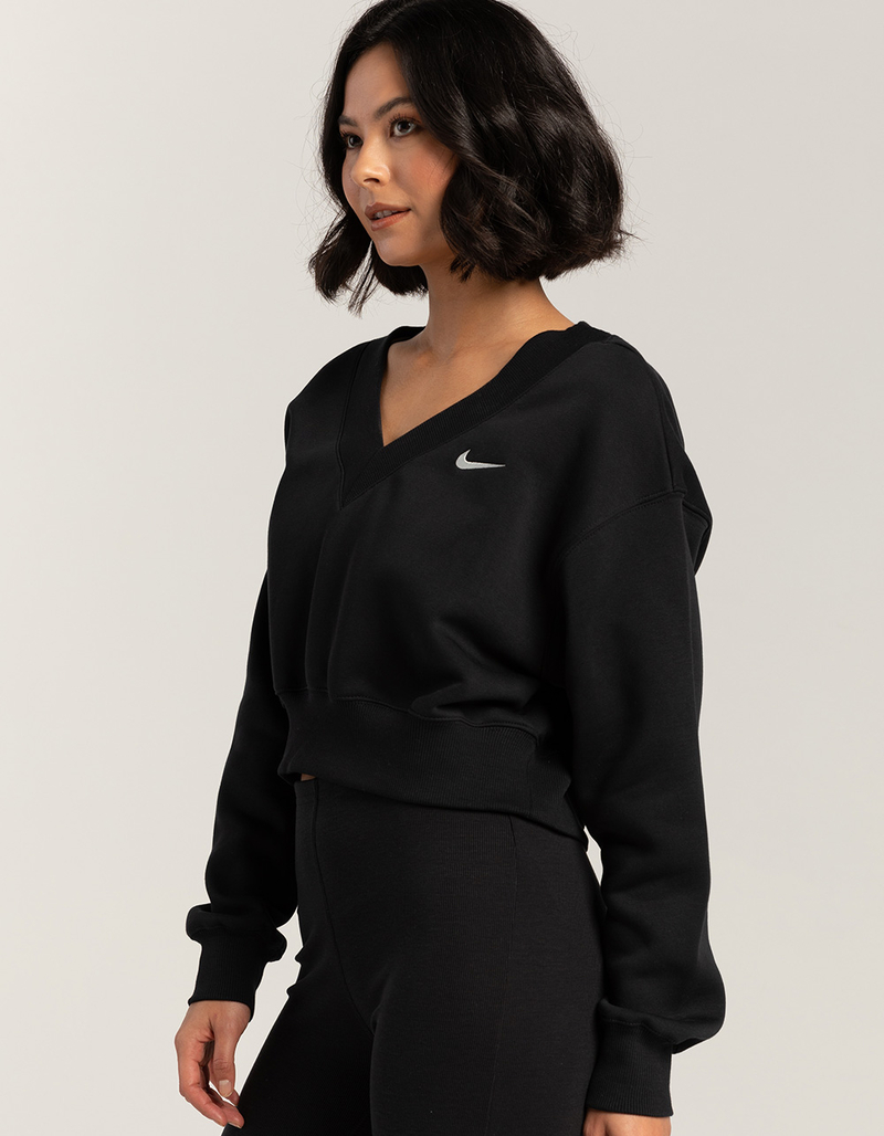 NIKE Sportswear Phoenix Fleece Womens Cropped V-Neck Sweatshirt image number 2