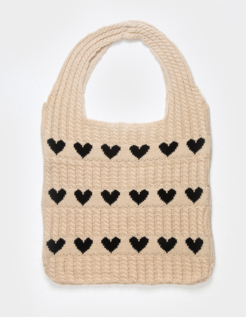 Heart Knit Tote Bag