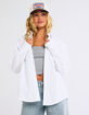 RSQ Womens White Button Up Long Sleeve Shirt image number 1