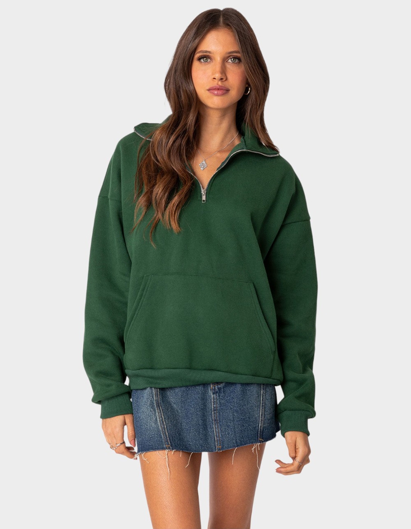 EDIKTED Oversized Quarter Zip Sweatshirt image number 0