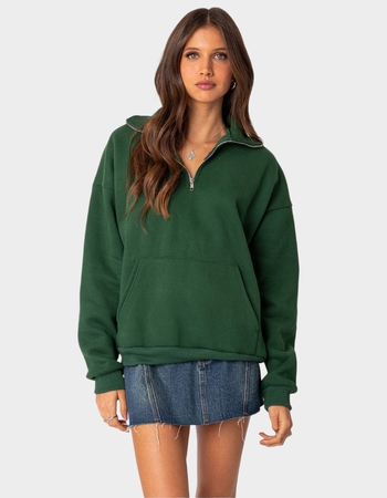 EDIKTED Oversized Quarter Zip Sweatshirt