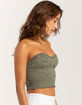 FULL TILT Seamless Lace Trim Textured Womens Tube Top image number 3