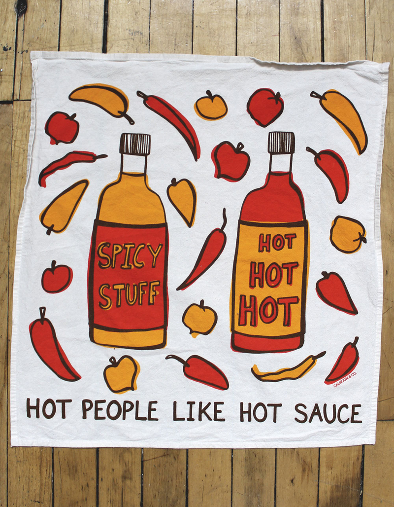 CALHOUN & CO. Hot People Like Hot Sauce Tea Towel image number 0