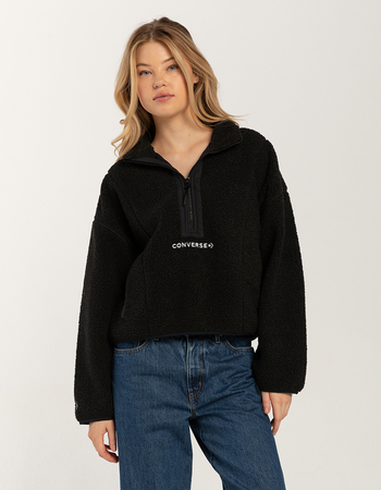 CONVERSE Sherpa Half-Zip Womens Pullover Jacket