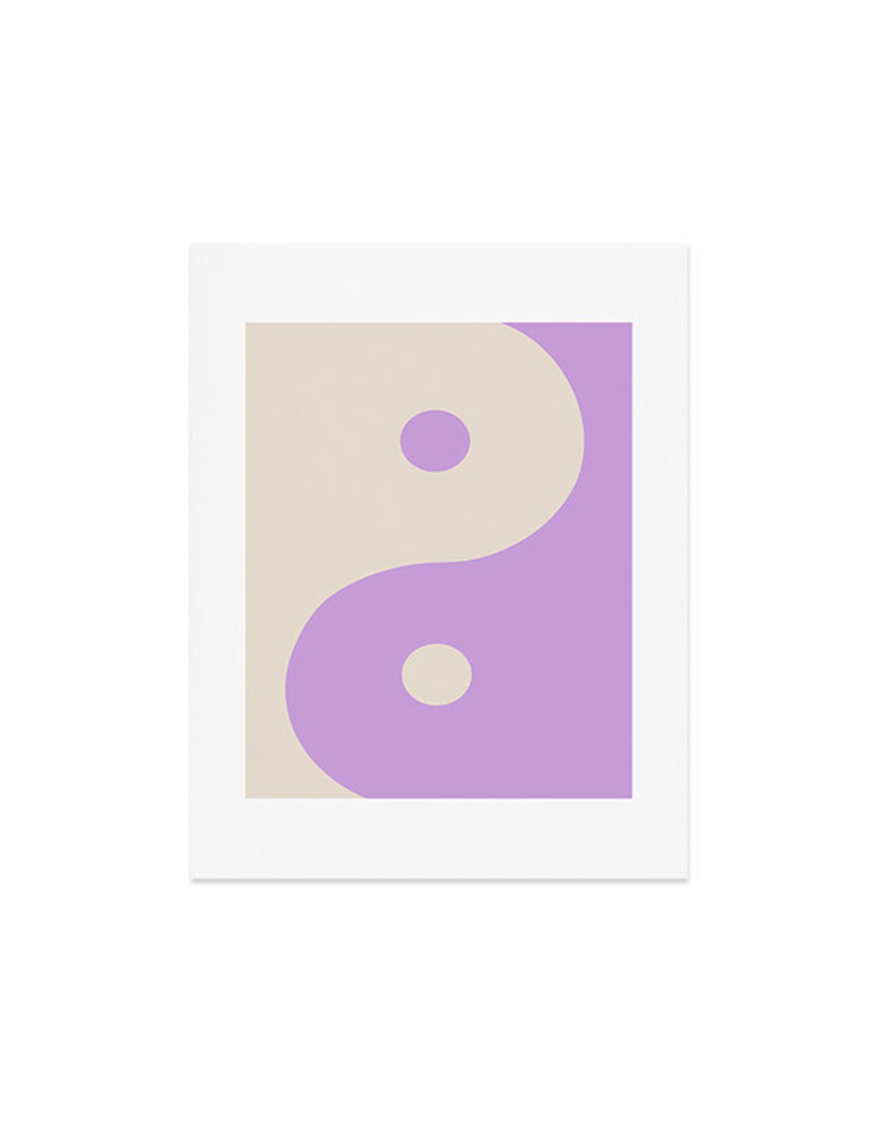 DENY DESIGNS Tara Elisa Design Lilac Cream Yin Yang Minimalist Fun 11" x 14" Poster image number 0