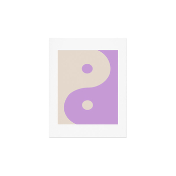 DENY DESIGNS Tara Elisa Design Lilac Cream Yin Yang Minimalist Fun 11" x 14" Poster