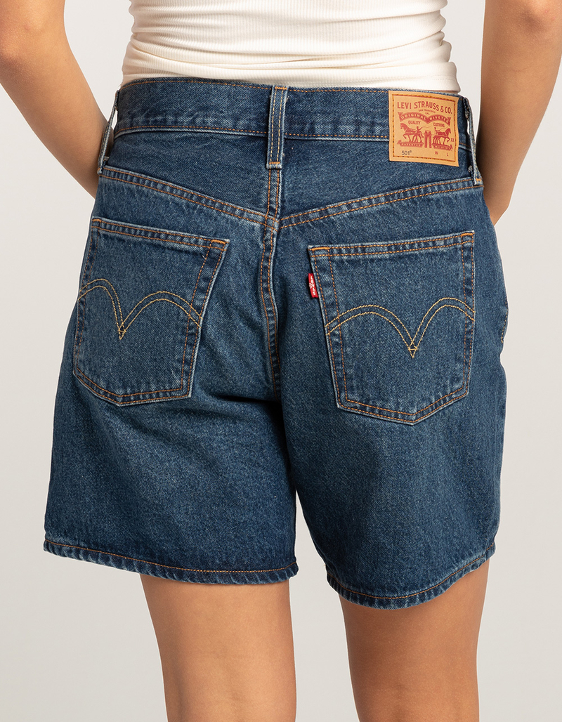 LEVI'S 501 Mid Thigh Womens Denim Shorts - Pleased To Meet You image number 3