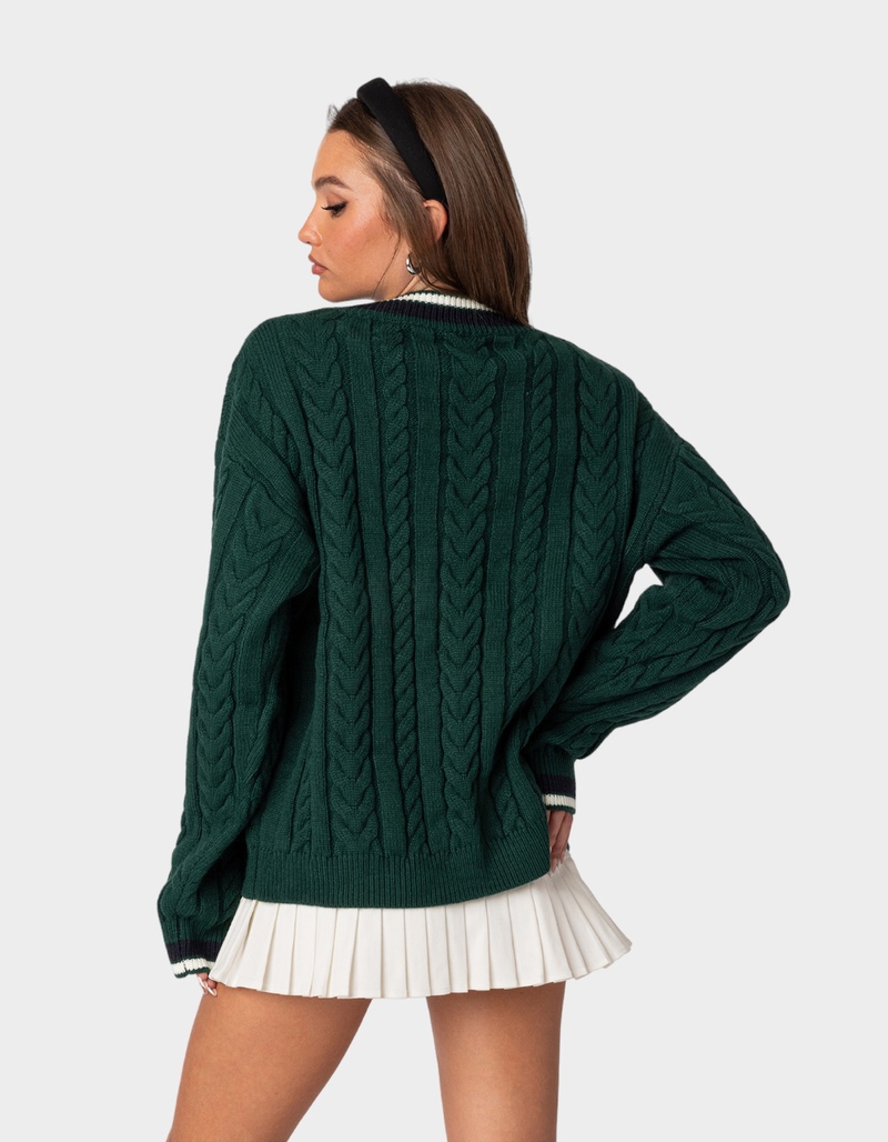 EDIKTED Amoret Cable Knit Womens Sweater image number 4