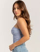 FULL TILT Seamless Lace Trim Textured Womens Tube Top image number 3