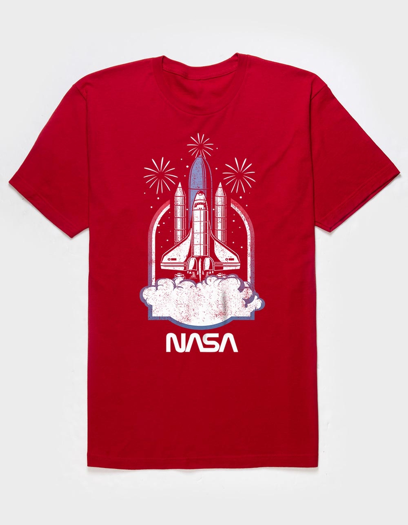 NASA Rocket Fireworks Unisex Tee image number 0
