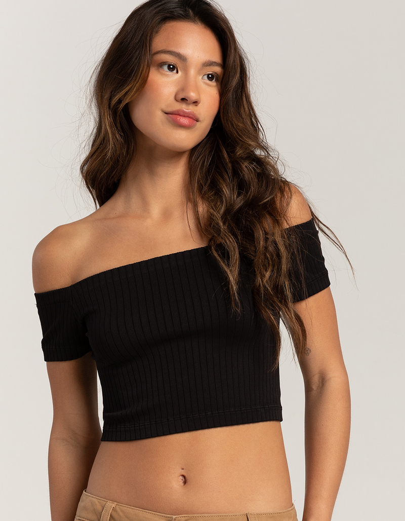 RSQ Womens Seamless Off The Shoulder Top image number 1