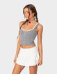 EDIKTED Gingham Lace Up Bustier Corset image number 3