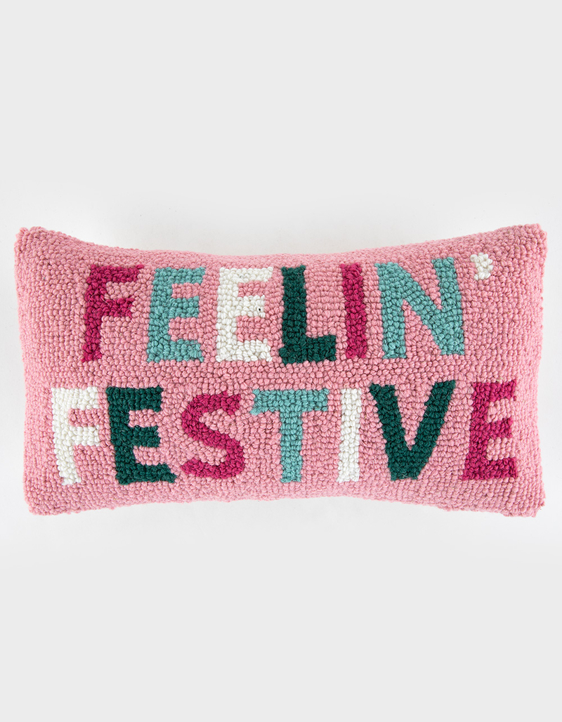 Feelin' Festive Wool Hooked Pillow image number 0